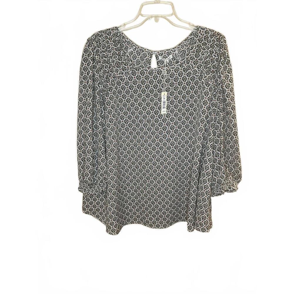 Max Studio Women's Printed Crepe Tunic Lightweight Blouse 2X Desk to Dinner